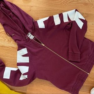 Victoria's Secret PINK XS maroon hoodie zip up